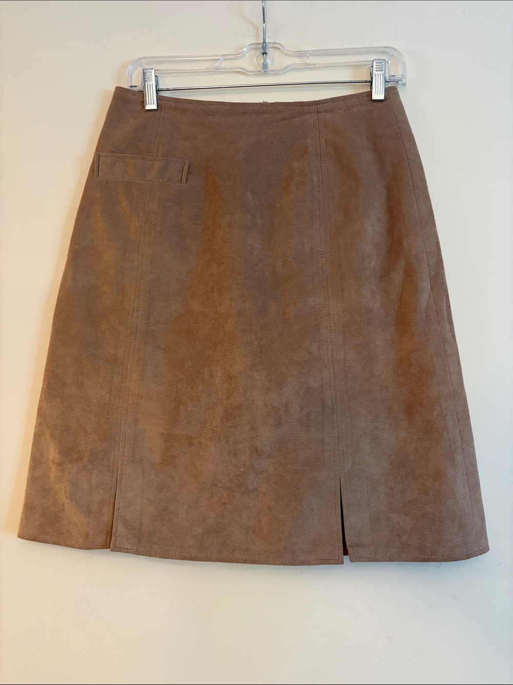 Vintage GT ultrasuede Classic Suede A-Line Skort / Skirt in Tan, size 10